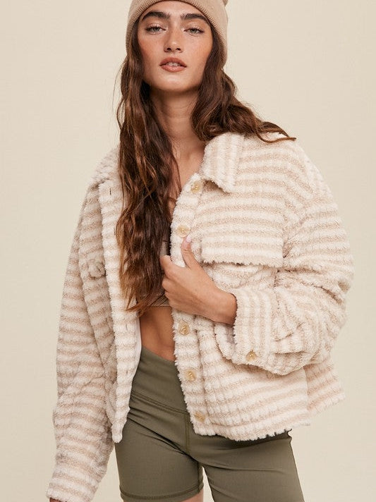Keep Your Style Cozy Cropped Fleece Shacket-Women's Clothing-Shop Z & Joxa