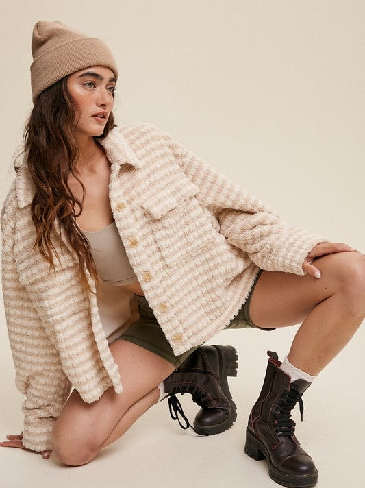 Keep Your Style Cozy Cropped Fleece Shacket-Women's Clothing-Shop Z & Joxa