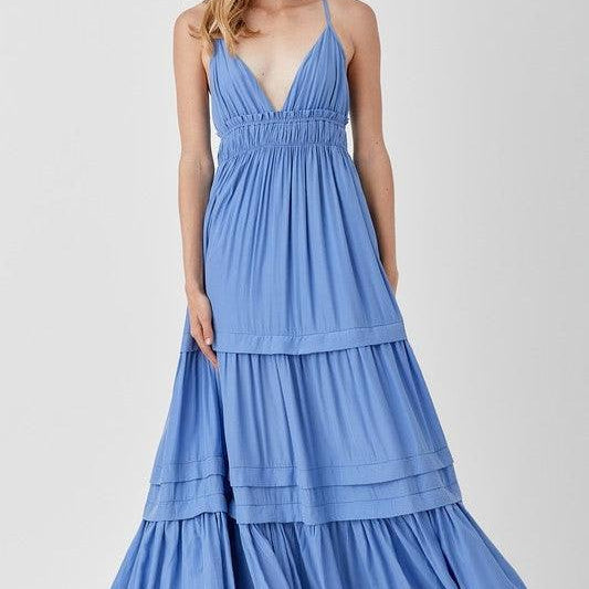 Keeping it Fun Shirred and Tiered Maxi Dress-Women's Clothing-Shop Z & Joxa