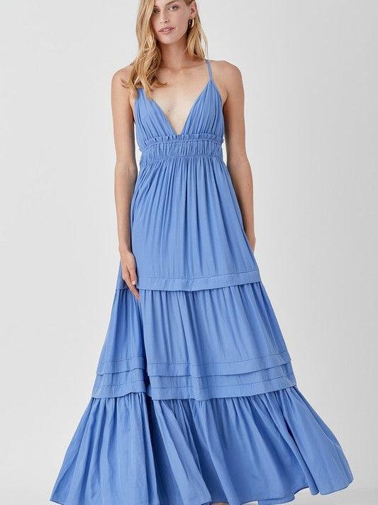 Keeping it Fun Shirred and Tiered Maxi Dress-Women's Clothing-Shop Z & Joxa