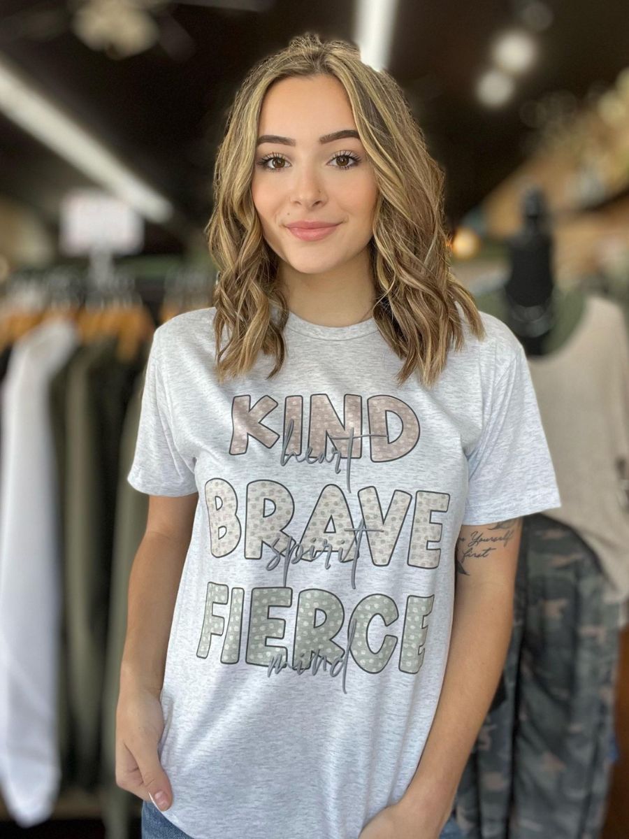 Kind, Brave and Fierce Tee-Women's Clothing-Shop Z & Joxa