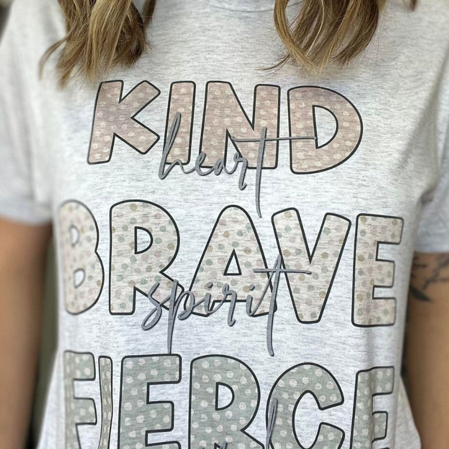 Kind, Brave and Fierce Tee-Women's Clothing-Shop Z & Joxa