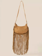 LA Fame Desert Dance Suede Fringe Crossbody Bag-Women's Accessories-Shop Z & Joxa