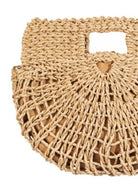 LA Fame Sunbeam Braided Semi Circle Tote Bag-Women's Accessories-Shop Z & Joxa