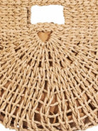 LA Fame Sunbeam Braided Semi Circle Tote Bag-Women's Accessories-Shop Z & Joxa