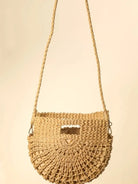 LA Fame Sunbeam Braided Semi Circle Tote Bag-Women's Accessories-Shop Z & Joxa