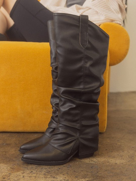 LIfe is Better in Boots Oasis Society Thea Fold Over Slit Boots-Women's Clothing-Shop Z & Joxa