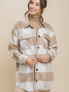 Laid Back Style Plaid Shacket with Front Pockets-Women's Clothing-Shop Z & Joxa