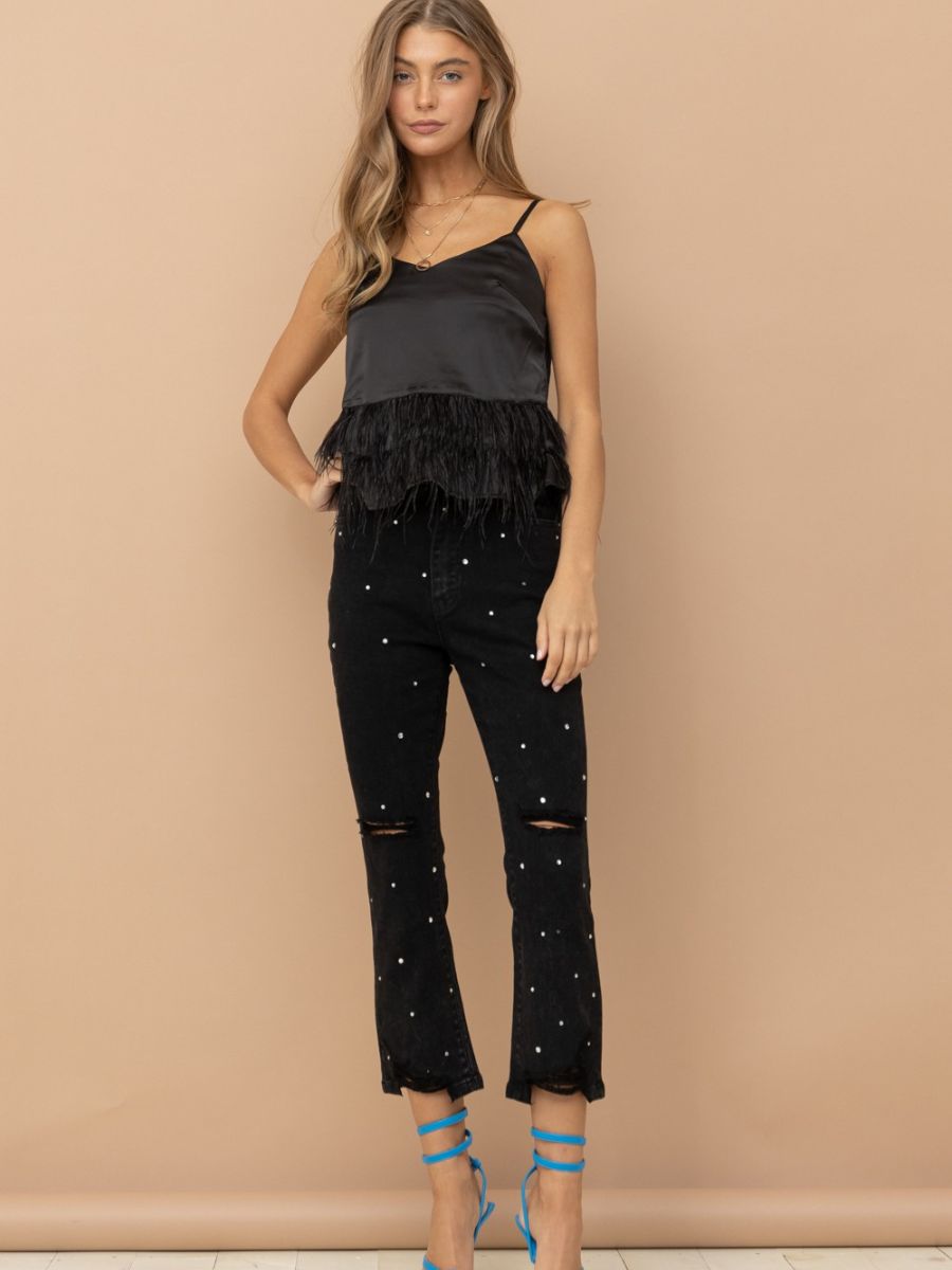 Leave a Little Sparkle Wherever you Go Studded Jeans-Women's Clothing-Shop Z & Joxa