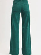 Leg Up: Risen Tummy Control Wide Leg Jeans in Rich Green-Women's Jeans-Shop Z & Joxa