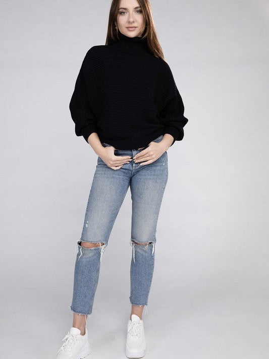 Let's Get Cozy Turtleneck Sweater-Women's Clothing-Shop Z & Joxa