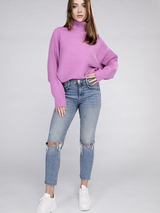 Let's Get Cozy Turtleneck Sweater-Women's Clothing-Shop Z & Joxa