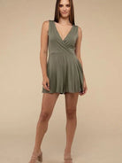 Levelling Up Daily Surplice Neckline Sleeveless Romper-Women's Clothing-Shop Z & Joxa