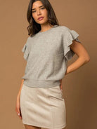 Life is Short so Choose the Ruffles Short Sleeve Knit Top-Women's Clothing-Shop Z & Joxa