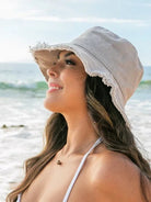 Living for the Weekend Frayed Edge Canvas Bucket Hat-Women's Accessories-Shop Z & Joxa