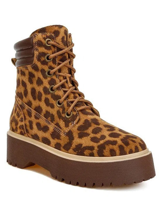 London Rag Explore the Extraordinary Leopard Print High Ankle Suede Boots-Women's Shoes-Shop Z & Joxa