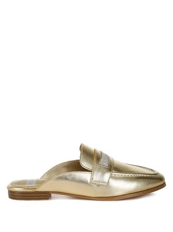 London Rag Gold Makes Everything Better Piscola Rhinestones Slip On Mules-Women's Shoes-Shop Z & Joxa