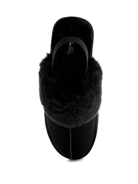 London Rag Kutchu Faux Fur Trim Platform Slip-Ons-Women's Shoes-Shop Z & Joxa