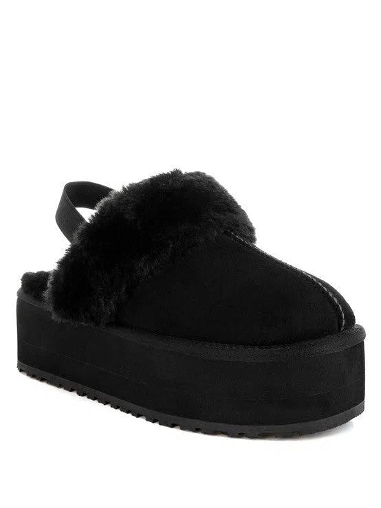 London Rag Kutchu Faux Fur Trim Platform Slip-Ons-Women's Shoes-Shop Z & Joxa