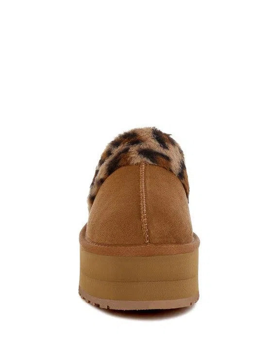 London Rag Kutchu Leopard Faux Fur Platform Slip-Ons-Women's Shoes-Shop Z & Joxa