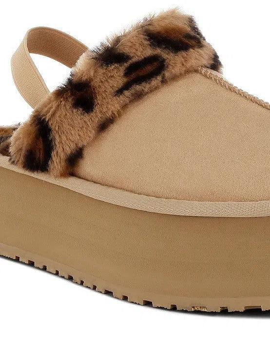 London Rag Kutchu Leopard Faux Fur Platform Slip-Ons-Women's Shoes-Shop Z & Joxa