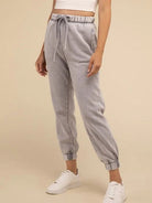 Lost in a World of Comfort Acid Wash Fleece Sweatpants with Pockets-Women's Clothing-Shop Z & Joxa