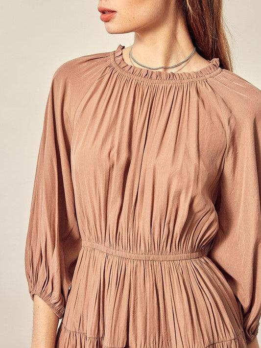 Love You A Latte Tiered Mini Dress-Women's Clothing-Shop Z & Joxa