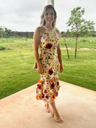 Love is Like Wildflowers 3D Floral High-Neck Midi Dress-Women's Clothing-Shop Z & Joxa