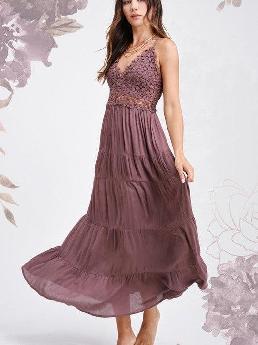 Lovely in Lace Cami Maxi Dress-Women's Clothing-Shop Z & Joxa