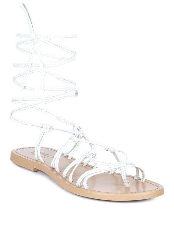 Loving Summer Tie Up Leather String Flats-Women's Shoes-Shop Z & Joxa