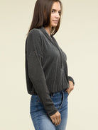 Make New Friends Elastic Waist Long Sleeve Knit Top-Women's Clothing-Shop Z & Joxa