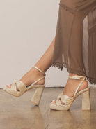 Make Your Mark Knotted Band Platform Heels-Women's Shoes-Shop Z & Joxa