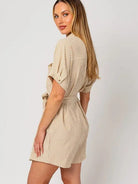 Making my Way Half Sleeve Button Down Shirt Dress-Women's Clothing-Shop Z & Joxa