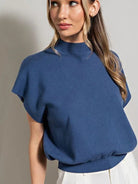 Making my Way Mock Neck Short Sleeve Top-Women's Clothing-Shop Z & Joxa