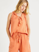 Matchy Matchy Gauze Summer Set in Coral Orange-Women's Clothing-Shop Z & Joxa