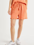 Matchy Matchy Gauze Summer Set in Coral Orange-Women's Clothing-Shop Z & Joxa