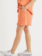 Matchy Matchy Gauze Summer Set in Coral Orange-Women's Clothing-Shop Z & Joxa