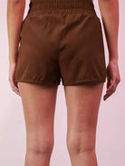 Mocha Momentum Striped Active Shorts by Very J-Women's Shorts-Shop Z & Joxa