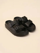 Modern Style Buckle Strap Chunky Slides-Women's Shoes-Shop Z & Joxa