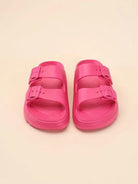 Modern Style Buckle Strap Chunky Slides-Women's Shoes-Shop Z & Joxa