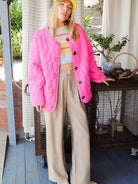 Must Have Quilted Puffer Jacket in Hot Pink-Women's Outerwear-Shop Z & Joxa