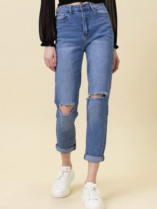 My Favorite Distressed Mom Jeans-Women's Clothing-Shop Z & Joxa