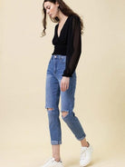 My Favorite Distressed Mom Jeans-Women's Clothing-Shop Z & Joxa