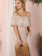 Natural Beauty Off Shoulder Maxi Dress-Women's Clothing-Shop Z & Joxa