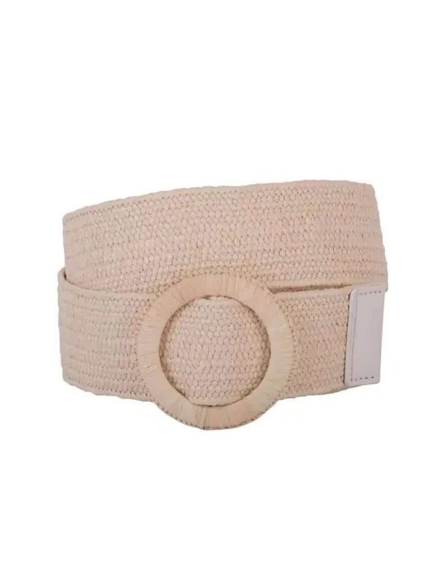 Neutral Wins the Style Race Woven Circle Belt in Natural-Women's Accessories-Shop Z & Joxa