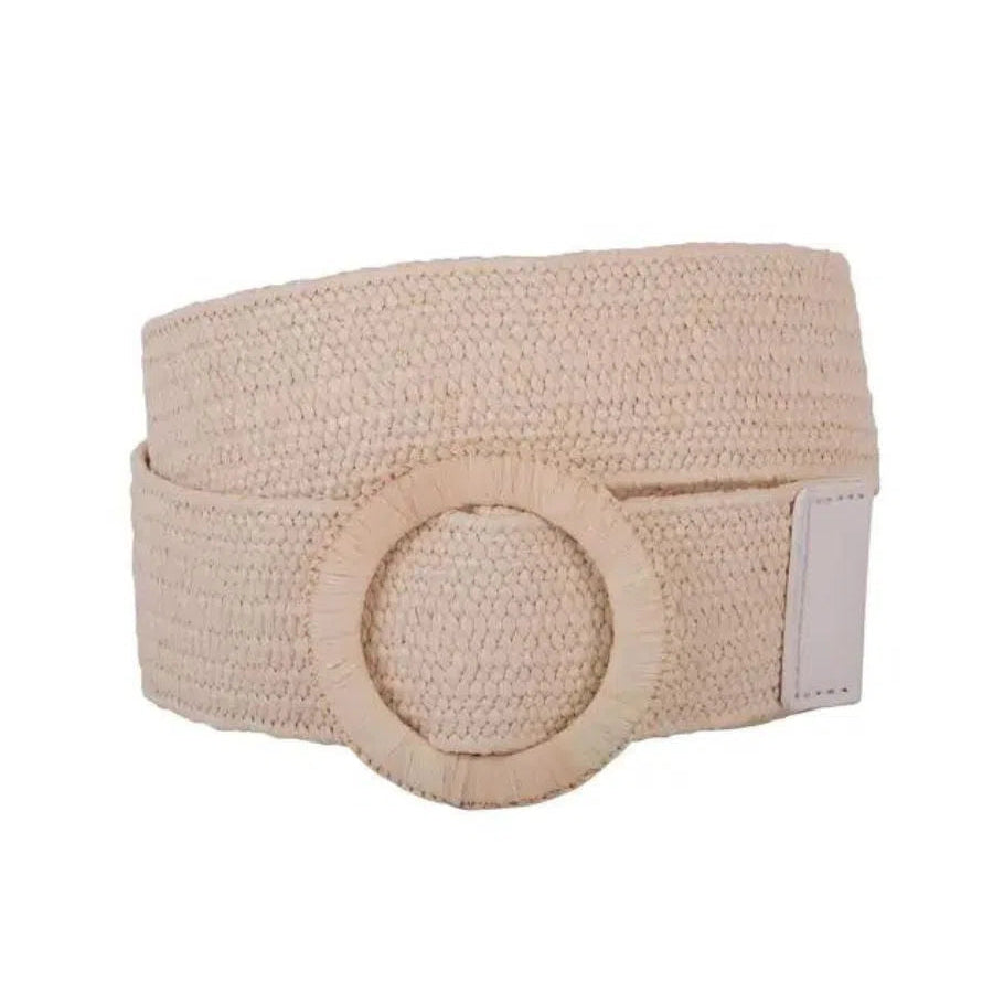 Neutral Wins the Style Race Woven Circle Belt in Natural-Women's Accessories-Shop Z & Joxa