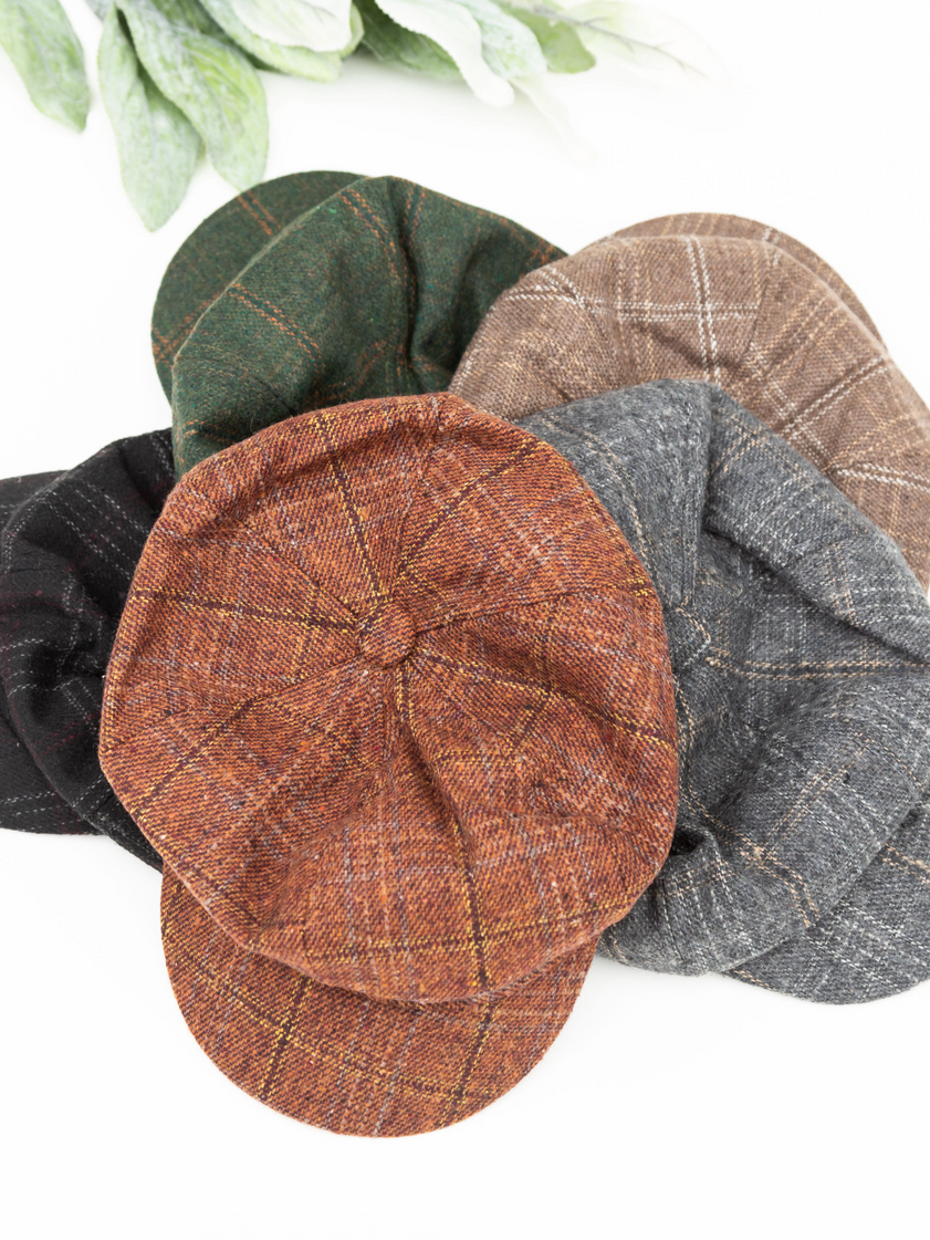 News Worthy Tweed Newsboy Cap-Women's Accessories-Shop Z & Joxa
