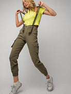 Next Level Trendy Stretch Twill Cargo Joggers Overalls-Women's Clothing-Shop Z & Joxa