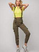 Next Level Trendy Stretch Twill Cargo Joggers Overalls-Women's Clothing-Shop Z & Joxa