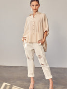 No Boundaries Oversized Button-Up Shirt-Women's Shirts & Tops-Shop Z & Joxa